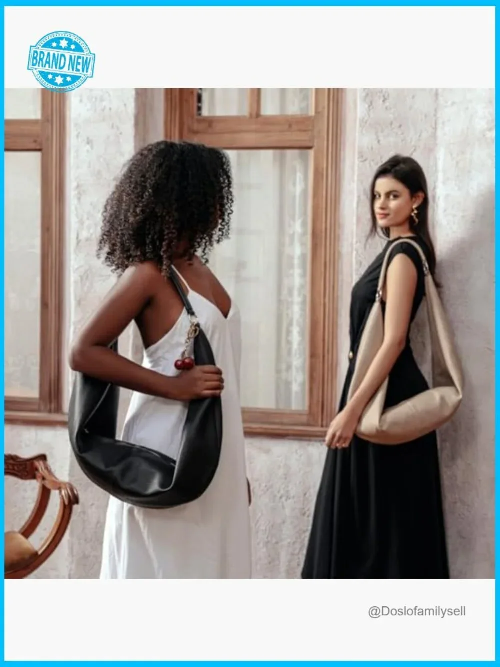 Slouchy Hobo Bag Soft Vegan Leather Shoulder Purse Top Handle Handbag with